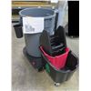 Image 1 : Delamo Set Three Auto Dolly Mop Wringer Bucket Combo Retail $311