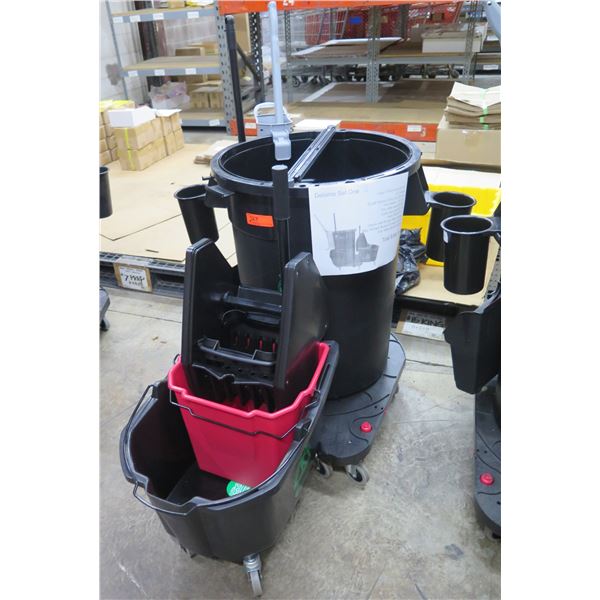 Delamo Set One Auto Dolly Mop Wringer Bucket Combo Retail $386