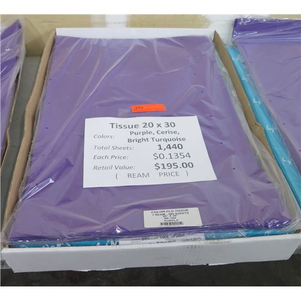 Qty 1440 Multi-Colored Tissue Sheets 20"x30" Retail $195