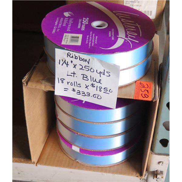 Qty 18 Blue Ribbon Rolls 1.25"x250 yards Retail $333