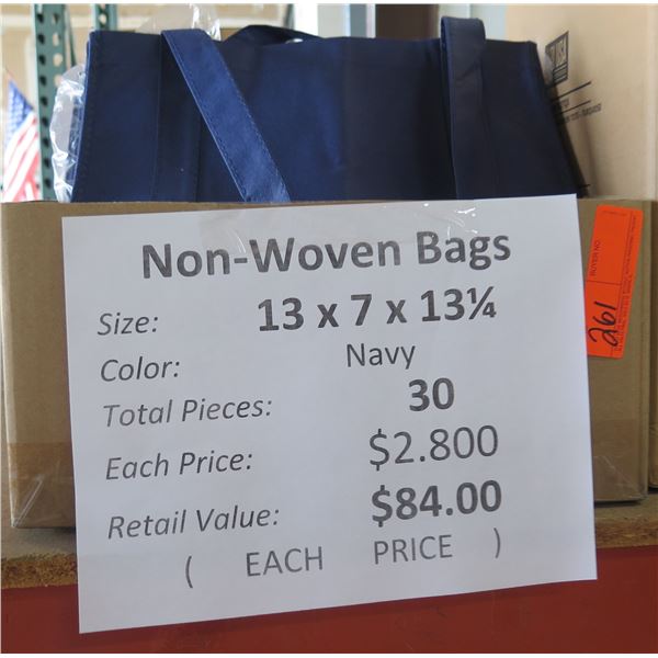 Qty 80 Non-Woven Bags Assorted Colors 13"x7"x13.25" Retail $224