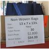 Image 1 : Qty 80 Non-Woven Bags Assorted Colors 13"x7"x13.25" Retail $224