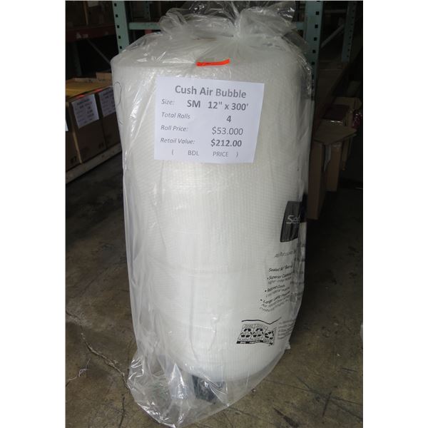 Qty 4 Cush Air Bubble Rolls SM 12"x300' Retail $212