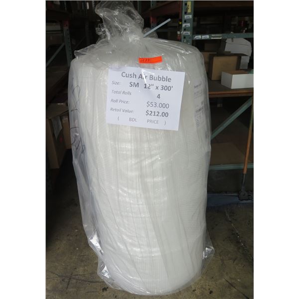 Qty 4 Cush Air Bubble Rolls SM 12"x300' Retail $212