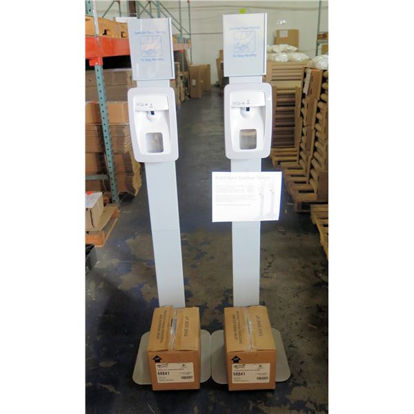 Qty 2 Kutol Hand Sanitizer Stations w/ Dispenser, Stand, Case Retail $451