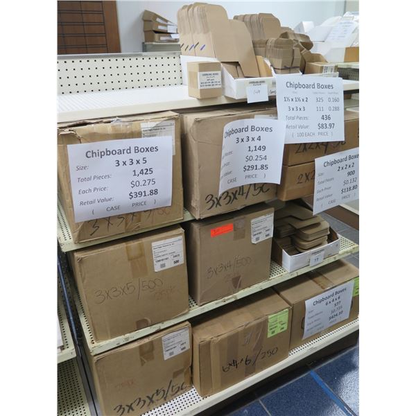 Qty 4487 Chipboard Boxes Misc Sizes Retail $1307