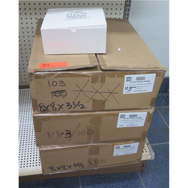 Qty 303 White 1pc Boxes 8"x8"x3.5" Retail $487