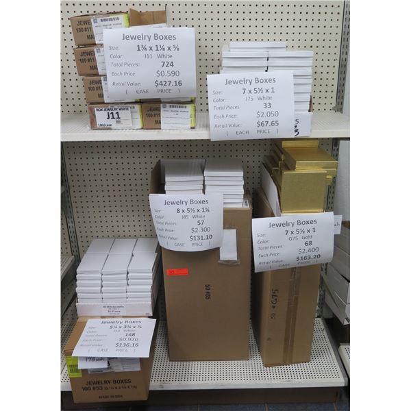 Qty 1030 Jewelry Boxes Misc Sizes Retail $924