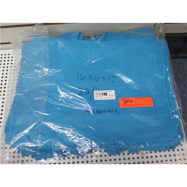 Qty 25 Blue Non-Woven Bags 16"x6"x12" Retail $61