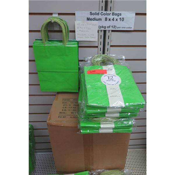 Qty 504 Gift Bags Green Medium 8"x4"x10" Retail $442