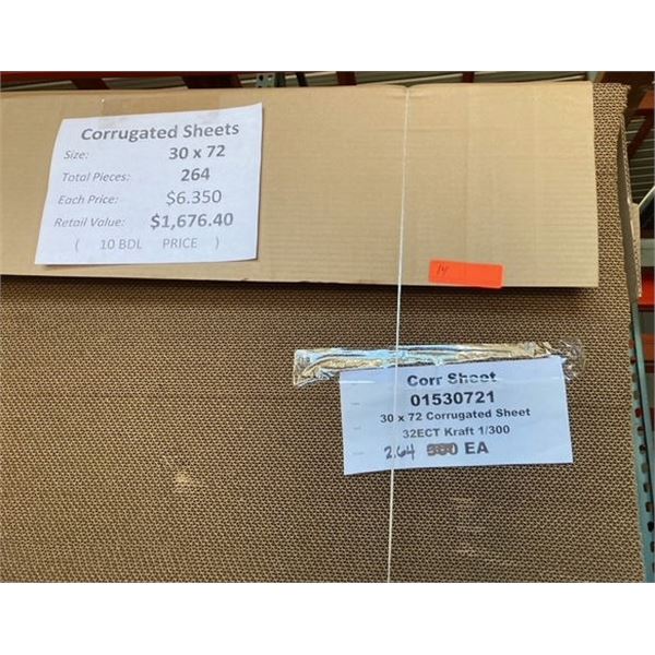 Qty 264 Corrugated Sheets 30 x72  Retail $1676