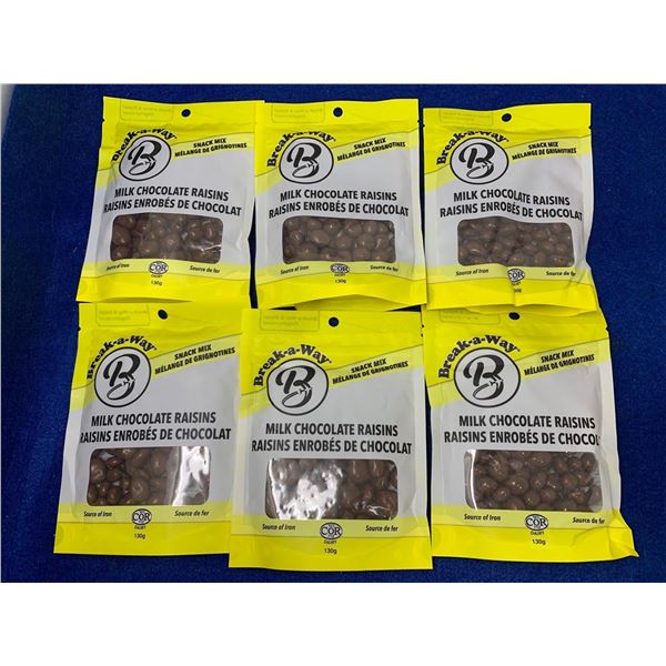 Milk chocolate raisins 6 x 130g
