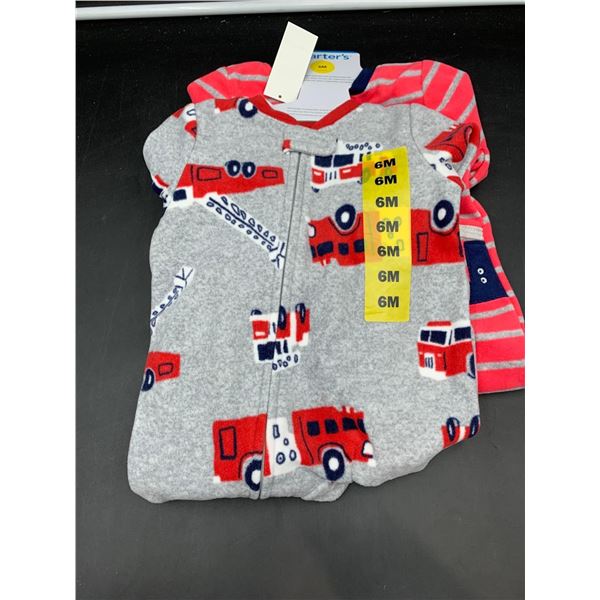 Carters 6mth Fleece 2pk Zipper Pajama Set