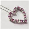 Image 2 : Silver Created Pink Sapphire Cubic Zirconia Necklace (~Size 0) (~length 18inches), Suggested Retail 