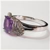 Image 2 : Silver Amethyst Cubic Zirconia Ring (~Size 9)(Ring is resizable for $40) (~length 0inches) (~weight 