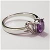 Image 3 : Silver Amethyst Cubic Zirconia Ring (~Size 9)(Ring is resizable for $40) (~length 0inches) (~weight 