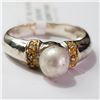 Image 1 : Silver Freshwater Pearl Ring (~Size 5)(Ring is resizable for $40) (~length 0inches), Suggested Retai