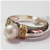 Image 2 : Silver Freshwater Pearl Ring (~Size 5)(Ring is resizable for $40) (~length 0inches), Suggested Retai