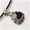 Image 2 : Silver Garnet W/ Cord Pendant (~Size 0) (~length 0inches) (~weight 4.24g), Suggested Retail Value $2
