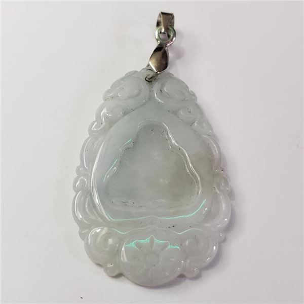 Silver Jadeite Pendant (~Size 0) (~length 0inches), Suggested Retail Value $200 (Estimated Selling P