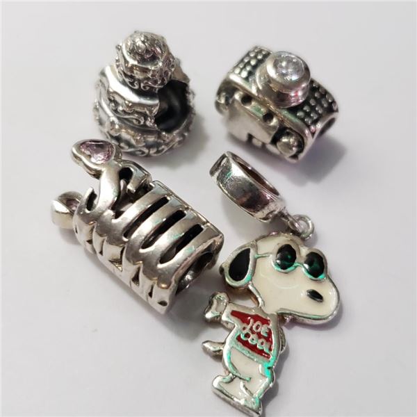 Silver Pack Of 4 Pandora Beads (~Size 0) (~length 0inches) (~weight 9.8g), Suggested Retail Value $2