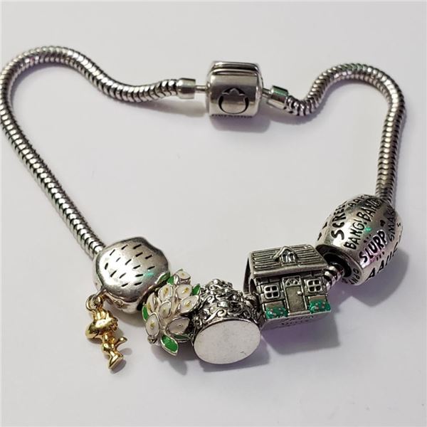 Silver Pandora Style Beads Bracelet (~Size 0) (~length 0inches) (~weight 26g), Suggested Retail Valu