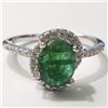 Image 1 : Silver Emerald Cubic Zirconia Ring (~Size 7.5)(Ring is resizable for $40) (~length 0 inches), Sugges