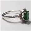 Image 2 : Silver Emerald Cubic Zirconia Ring (~Size 7.5)(Ring is resizable for $40) (~length 0 inches), Sugges