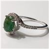 Image 3 : Silver Emerald Cubic Zirconia Ring (~Size 7.5)(Ring is resizable for $40) (~length 0 inches), Sugges