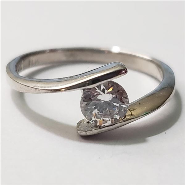 Silver Cubic Zirconia Ring (~Size 7)(Ring is resizable for $40) (~length 0 inches), Suggested Retail