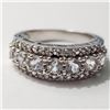 Image 1 : Silver Cubic Zirconia Ring (~Size 7)(Ring is resizable for $40) (~length 0 inches) (~weight 4.69g), 