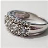 Image 2 : Silver Cubic Zirconia Ring (~Size 7)(Ring is resizable for $40) (~length 0 inches) (~weight 4.69g), 