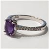 Image 2 : Silver Amethyst Cubic Zirconia Ring (~Size 7)(Ring is resizable for $40) (~length 0 inches), Suggest