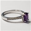 Image 3 : Silver Amethyst Cubic Zirconia Ring (~Size 7)(Ring is resizable for $40) (~length 0 inches), Suggest