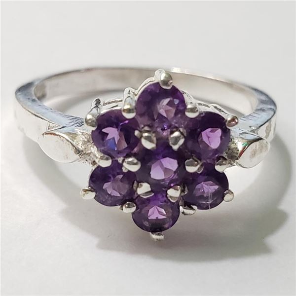 Silver Amethyst Ring (~Size 5.5)(Ring is resizable for $40) (~length 0 inches), Suggested Retail Val