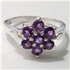 Image 1 : Silver Amethyst Ring (~Size 5.5)(Ring is resizable for $40) (~length 0 inches), Suggested Retail Val