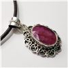Image 2 : Silver Ruby W/ Cord Pendant (~Size 0) (~length 0 inches) (~weight 4.78g), Suggested Retail Value $18