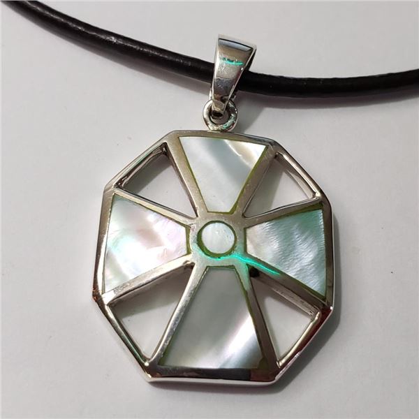 Silver Mother Of Pearl W/ Cord Pendant (~Size 0) (~length 0 inches) (~weight 7.34g), Suggested Retai