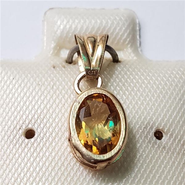 10K Yellow Gold Citrine Pendant (~Size 0) (~length 0 inches), Suggested Retail Value $160