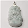 Image 1 : Silver Jadeite Pendant (~Size 0) (~length 0 inches), Suggested Retail Value $200