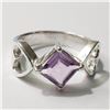 Image 1 : Silver Amethyst Ring (~Size 6.5)(Ring is resizable for $40) (~length 0 inches), Suggested Retail Val