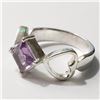 Image 2 : Silver Amethyst Ring (~Size 6.5)(Ring is resizable for $40) (~length 0 inches), Suggested Retail Val