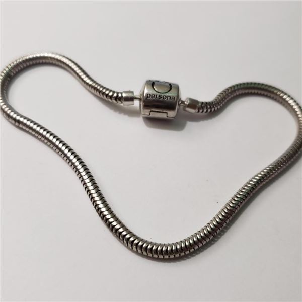 Silver Pandora Style Bracelet (~Size 0) (~length 0 inches) (~weight 10.9g), Suggested Retail Value $
