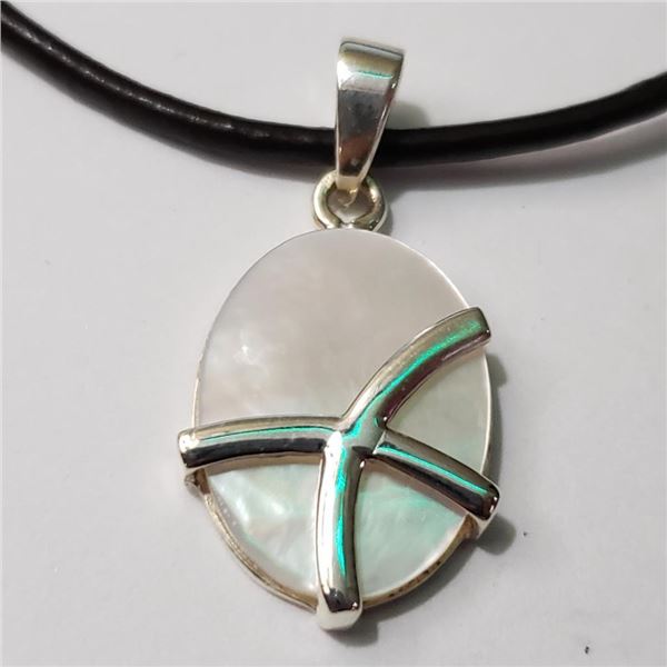 Silver Mother Of Pearl W/ Cord Pendant (~Size 0) (~length 0 inches) (~weight 3.03g), Suggested Retai
