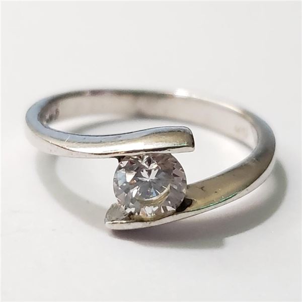 Silver Cubic Zirconia Ring (~Size 6)(Ring is resizable for $40) (~length 0 inches), Suggested Retail