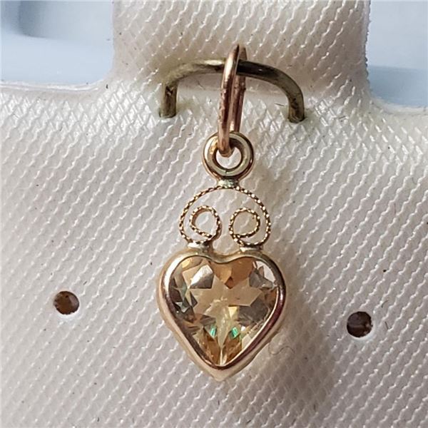 14K Yellow Gold Citrine Pendant (~Size 0) (~length 0 inches), Suggested Retail Value $160