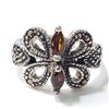 Image 3 : Silver Marcasite Garnet Ring (~Size 7.5)(Ring is resizable for $40) (~length 0 inches) (~weight 4.63
