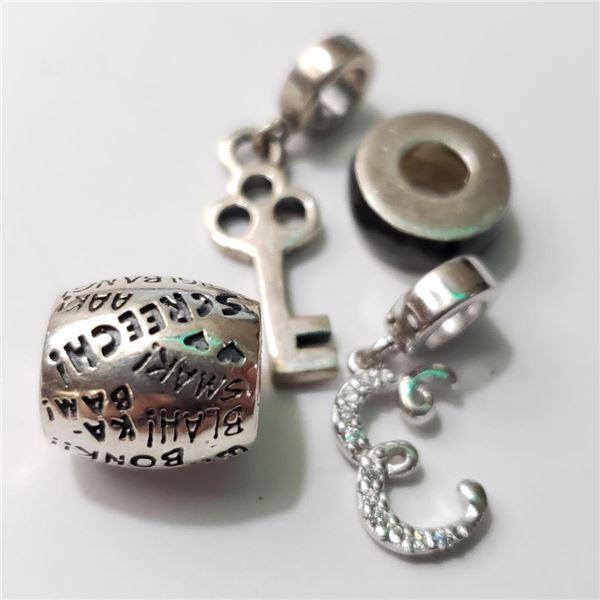 Silver Pack Of 4 Pandora Beads (~Size 0) (~length 0 inches) (~weight 9.4g), Suggested Retail Value $