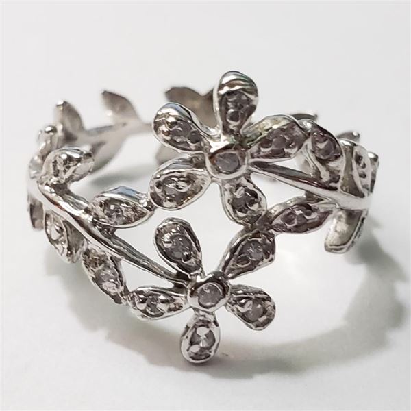 Silver Cubic Zirconia Ring (~Size 6)(Ring is resizable for $40) (~length 0 inches), Suggested Retail