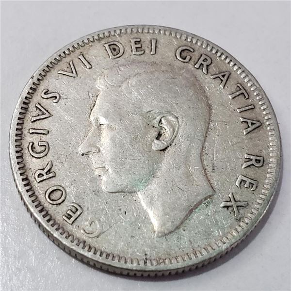 Silver 25 Cents Canadian Coin (~Size 0) (~length 0 inches), Suggested Retail Value $120